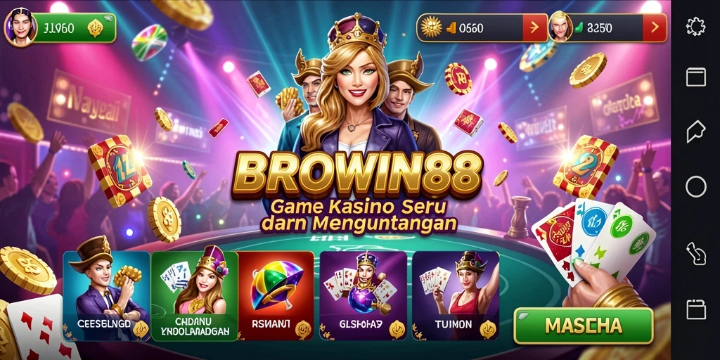 Tampilan gameplay BROWIN88 dalam suasana kasino yang nyata.