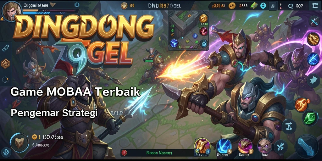 Screenshot DINGDONGTOGEL menampilkan pertarungan seru antara tim di arena.