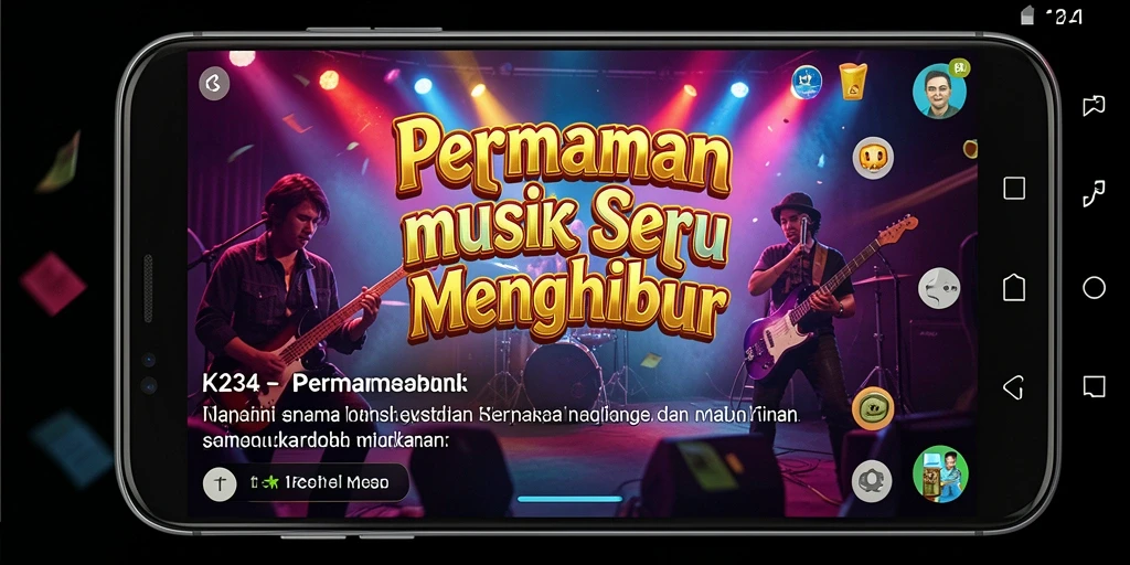 Screenshot K234 menampilkan gameplay yang menyenangkan dengan musik yang menghentak.