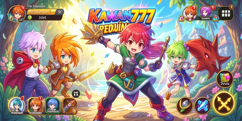 Tampilan gameplay KAWAN777 yang penuh aksi dan warna.