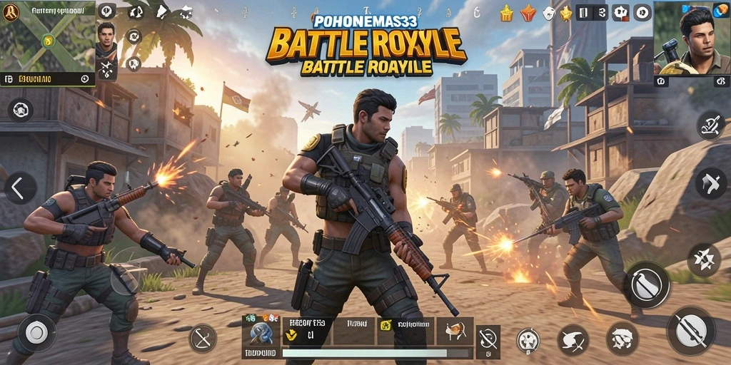 Gameplay seru dalam pertempuran Battle Royale yang mendebarkan.