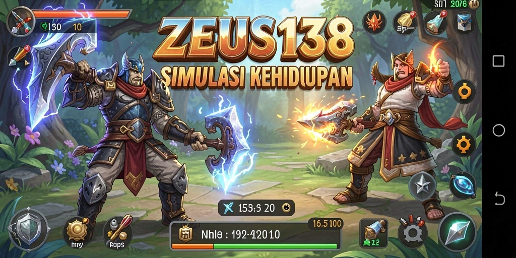 Tampilan gameplay ZEUS138 dengan berbagai karakter dan lingkungan menarik.